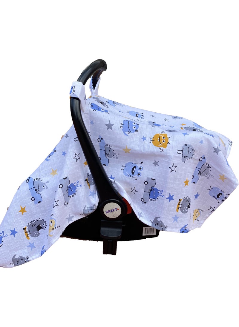 100% Organic Cotton Breathable Muslin Stroller Cover
