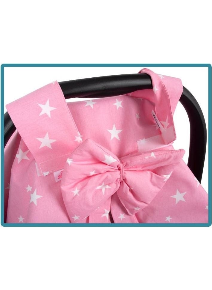 Bow Baby Car Seat Cover Pink Star Pattern