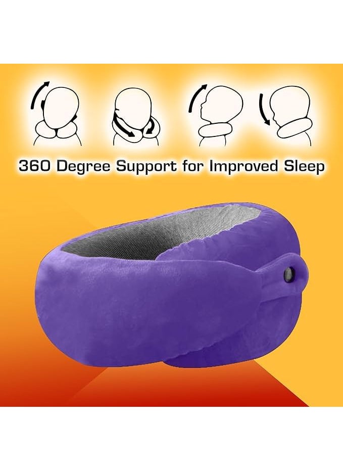 BigPlayer Premium Neck Pillow with Eye Mask and Carry Bag Neck Rest Air Pillow Travel Essential Car Pillow Flight and Travel Accessory Pillow for Neck Pain Relief