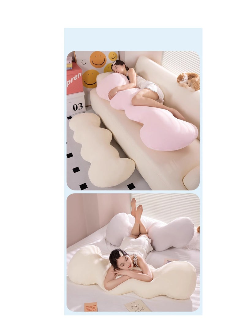 Ice Silk Adult Body Pillow 130cm Long Pillow Detachable and Washable Pregnant Women's Side Sleep Pillow Summer Cool and Breathable Pillow Multi functional Sofa Bedroom Napping Pillow Support Waist Back Legs Sleep Companion
