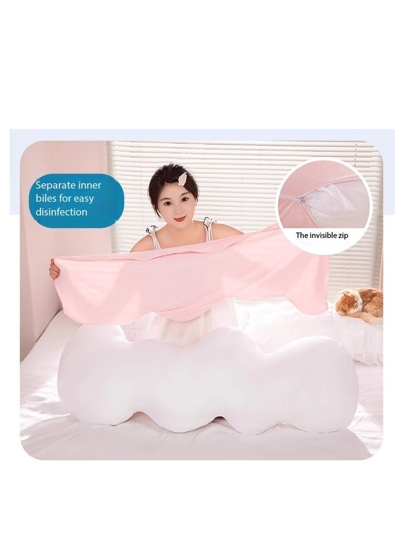 Ice Silk Adult Body Pillow 130cm Long Pillow Detachable and Washable Pregnant Women's Side Sleep Pillow Summer Cool and Breathable Pillow Multi functional Sofa Bedroom Napping Pillow Support Waist Back Legs Sleep Companion