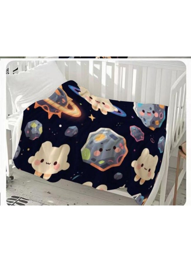 Children's or student cartoon flannel thin blanket (warm and comfortable, suitable for sleep, games) 100cm*150cm - 245