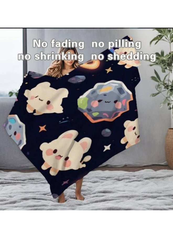 Children's or student cartoon flannel thin blanket (warm and comfortable, suitable for sleep, games) 100cm*150cm - 245