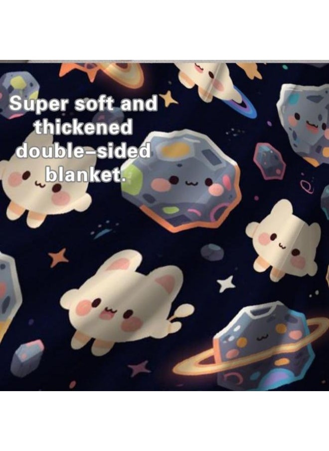 Children's or student cartoon flannel thin blanket (warm and comfortable, suitable for sleep, games) 100cm*150cm - 245