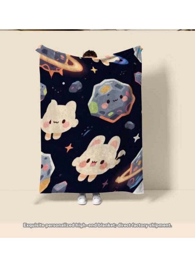 Children's or student cartoon flannel thin blanket (warm and comfortable, suitable for sleep, games) 100cm*150cm - 245