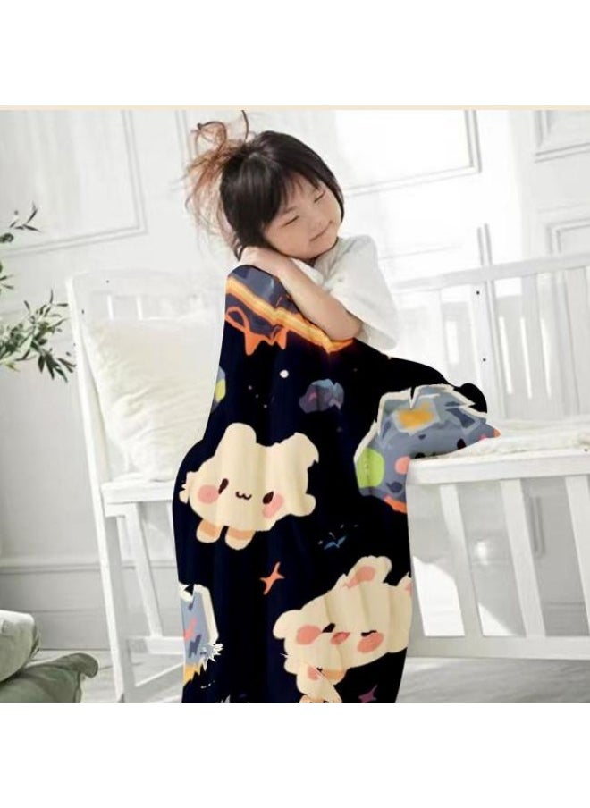 Children's or student cartoon flannel thin blanket (warm and comfortable, suitable for sleep, games) 100cm*150cm - 245