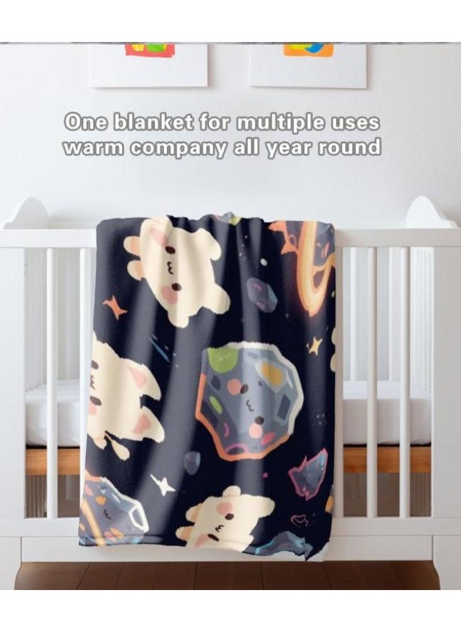 Children's or student cartoon flannel thin blanket (warm and comfortable, suitable for sleep, games) 100cm*150cm - 245