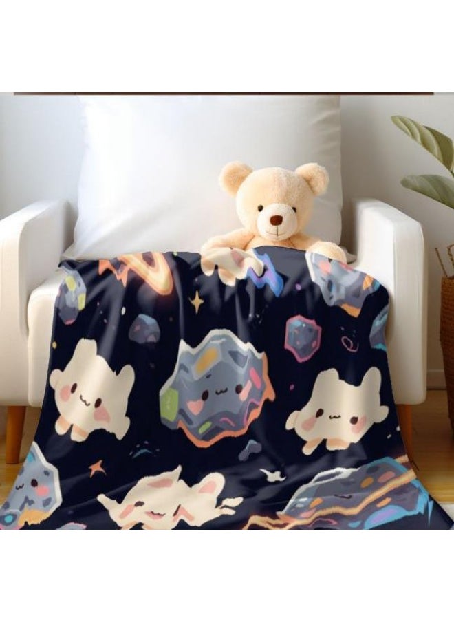 Children's or student cartoon flannel thin blanket (warm and comfortable, suitable for sleep, games) 100cm*150cm - 245