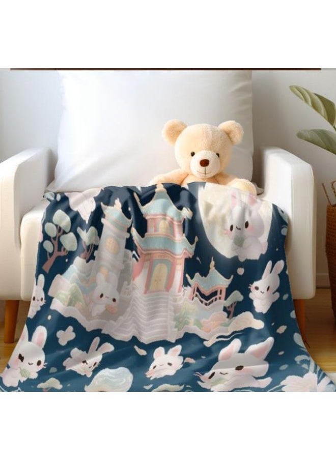 Children's or student cartoon flannel thin blanket (warm and comfortable, suitable for sleep, games) 100cm*150cm - 190