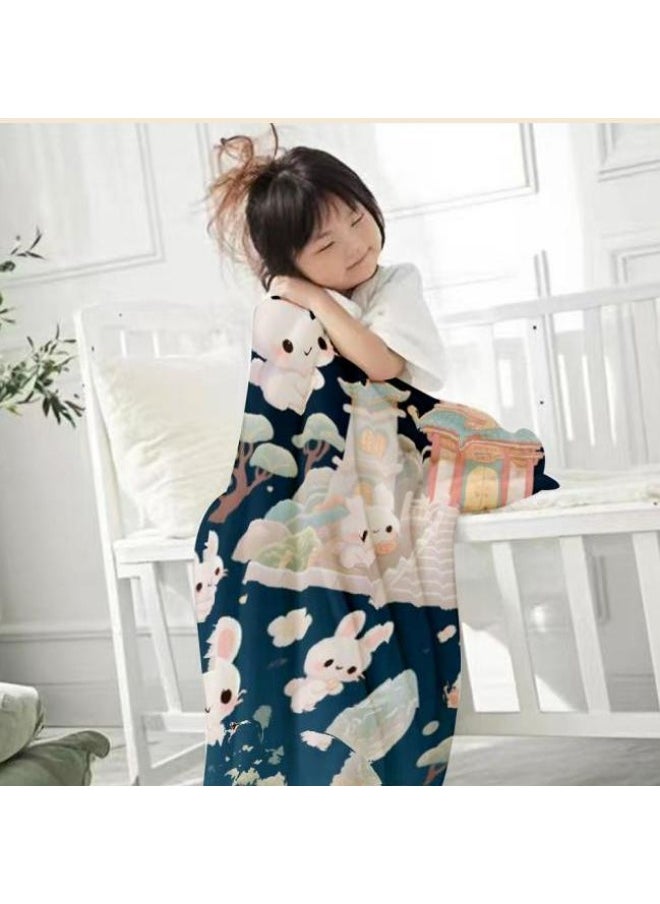 Children's or student cartoon flannel thin blanket (warm and comfortable, suitable for sleep, games) 100cm*150cm - 190
