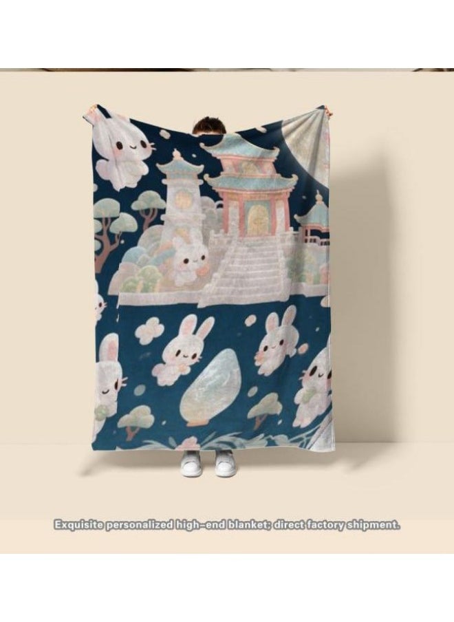 Children's or student cartoon flannel thin blanket (warm and comfortable, suitable for sleep, games) 100cm*150cm - 190