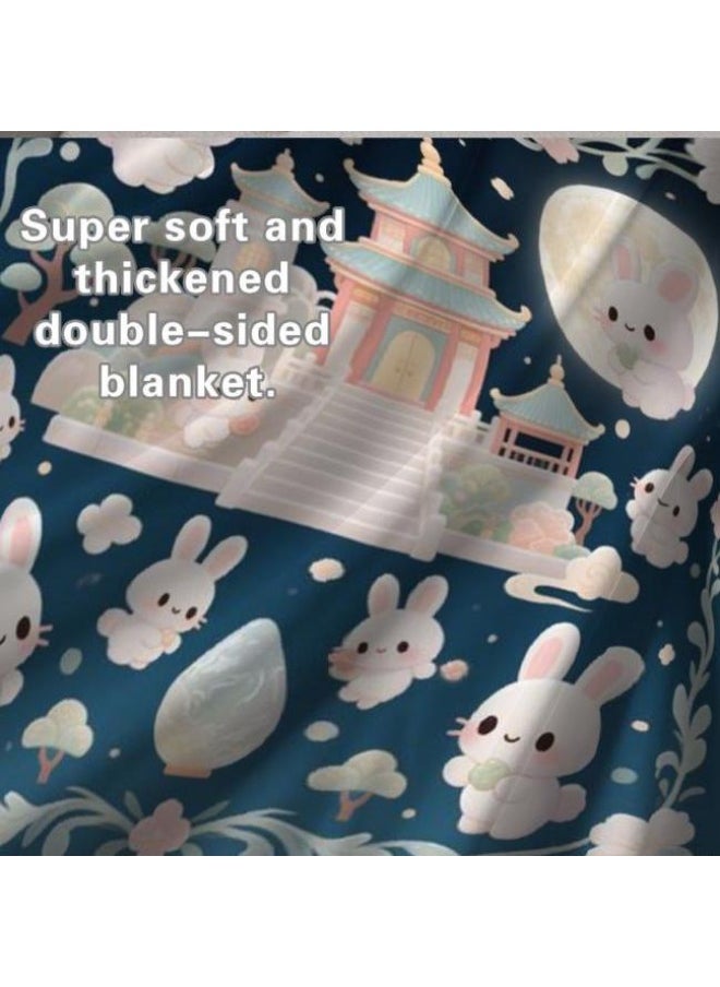 Children's or student cartoon flannel thin blanket (warm and comfortable, suitable for sleep, games) 100cm*150cm - 190