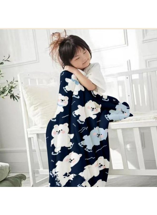 Children's or student cartoon flannel thin blanket (warm and comfortable, suitable for sleep, games) 100cm*150cm - 200