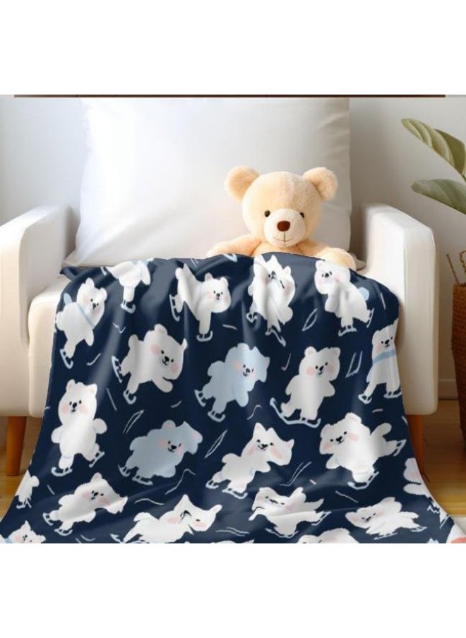 Children's or student cartoon flannel thin blanket (warm and comfortable, suitable for sleep, games) 100cm*150cm - 200