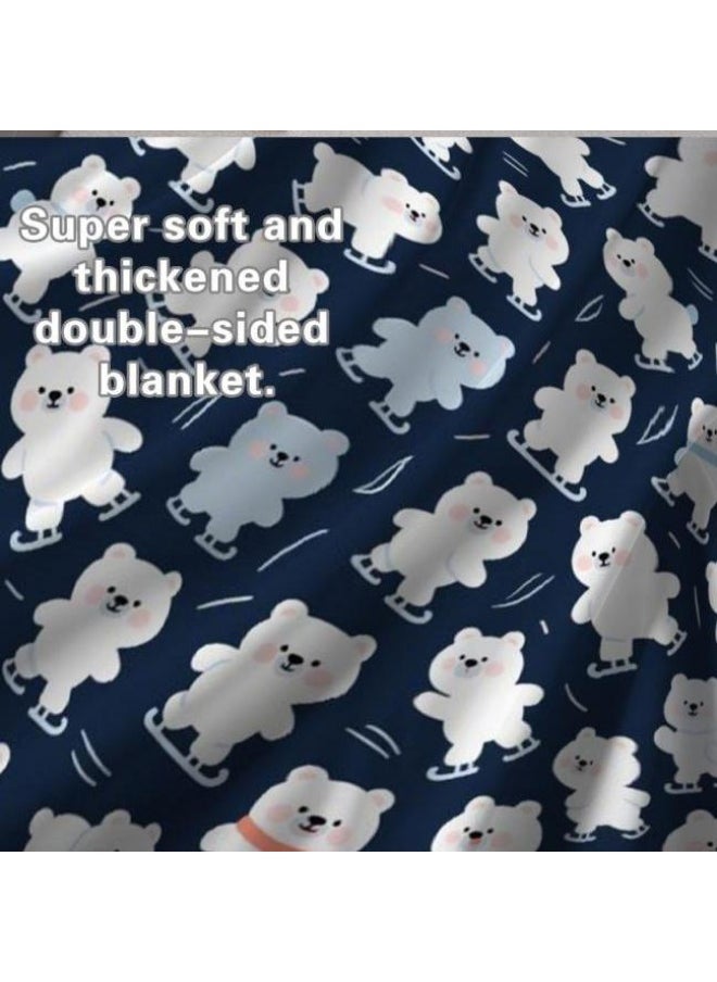 Children's or student cartoon flannel thin blanket (warm and comfortable, suitable for sleep, games) 100cm*150cm - 200