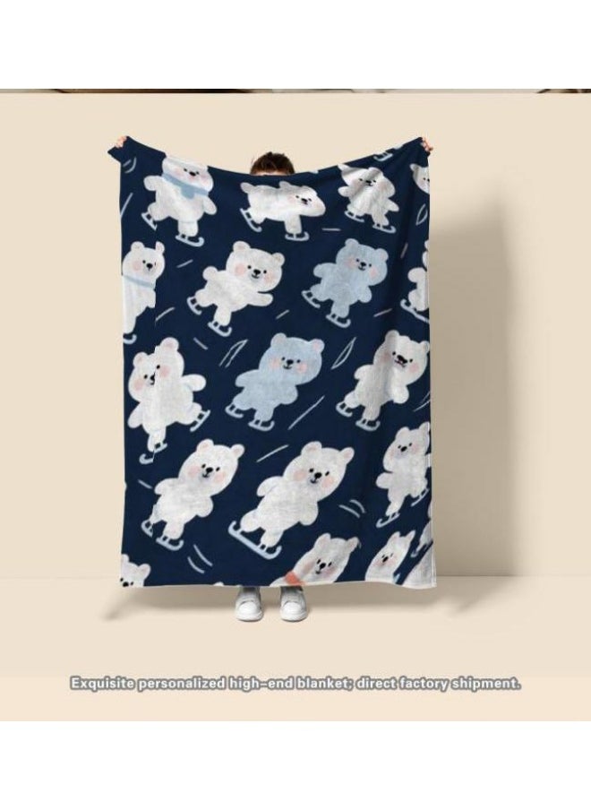 Children's or student cartoon flannel thin blanket (warm and comfortable, suitable for sleep, games) 100cm*150cm - 200