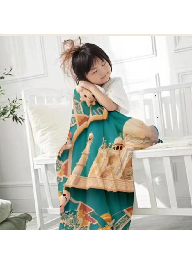 Children's or student cartoon flannel thin blanket (warm and comfortable, suitable for sleep, games) 100cm*150cm