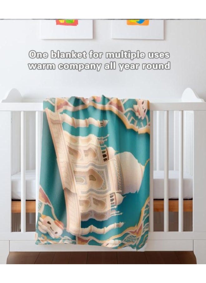 Children's or student cartoon flannel thin blanket (warm and comfortable, suitable for sleep, games) 100cm*150cm