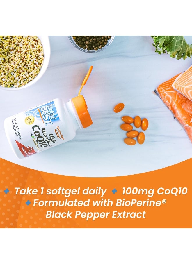 Doctor's Best High Absorption CoQ10 with BioPerine, Gluten Free Naturally Fermented, Heart Health & Energy Production, 100 mg, 60 SoFtgels