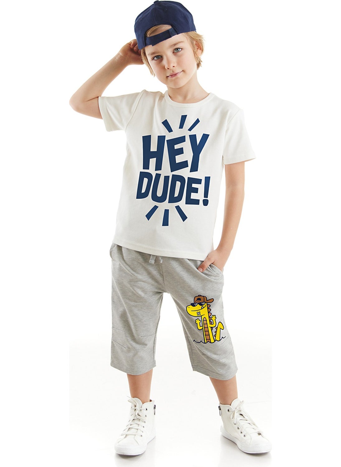 Hey Dude Boy T-shirt Capri Shorts Set