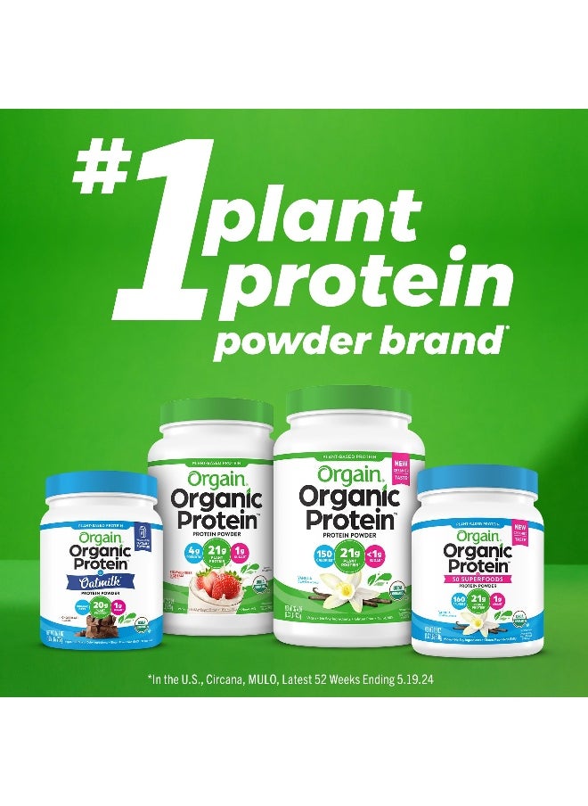 Organic Vegan Protein + 50 Superfoods Powder, Vanilla Bean - 21g Plant Based Protein, 8g Prebiotic Fiber, No Lactose Ingredients, Gluten Free, No Added Sugar, 1.12 lb (Packaging May Vary)