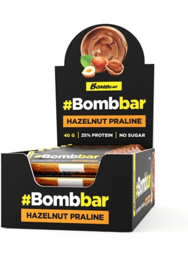 Protein Bar in Chocolate 40 G 12 Pcs in Box - Hazelnut Praline