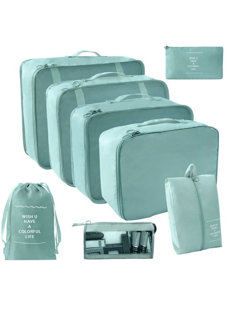 8-piece travel organizer luggage set suitable for digital toiletries and cosmetics storage bags, suitable for clothes, shoes, suitcases and travel bags