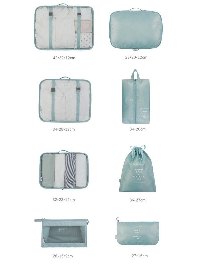8-piece travel organizer luggage set suitable for digital toiletries and cosmetics storage bags, suitable for clothes, shoes, suitcases and travel bags