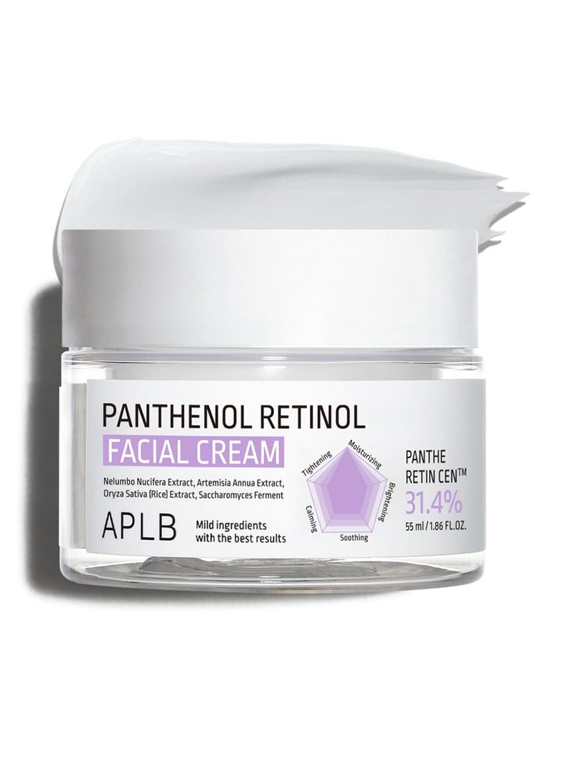 APLB Panthenol Retinol Facial Cream | PANTHE RETIN CEN™ 31.4% 1.86 FL.OZ/Korean Skincare, Deep hydration, Elasticity care, Sensitive skin, Wrinkle care, Revitalize for gentle and improve skin texture