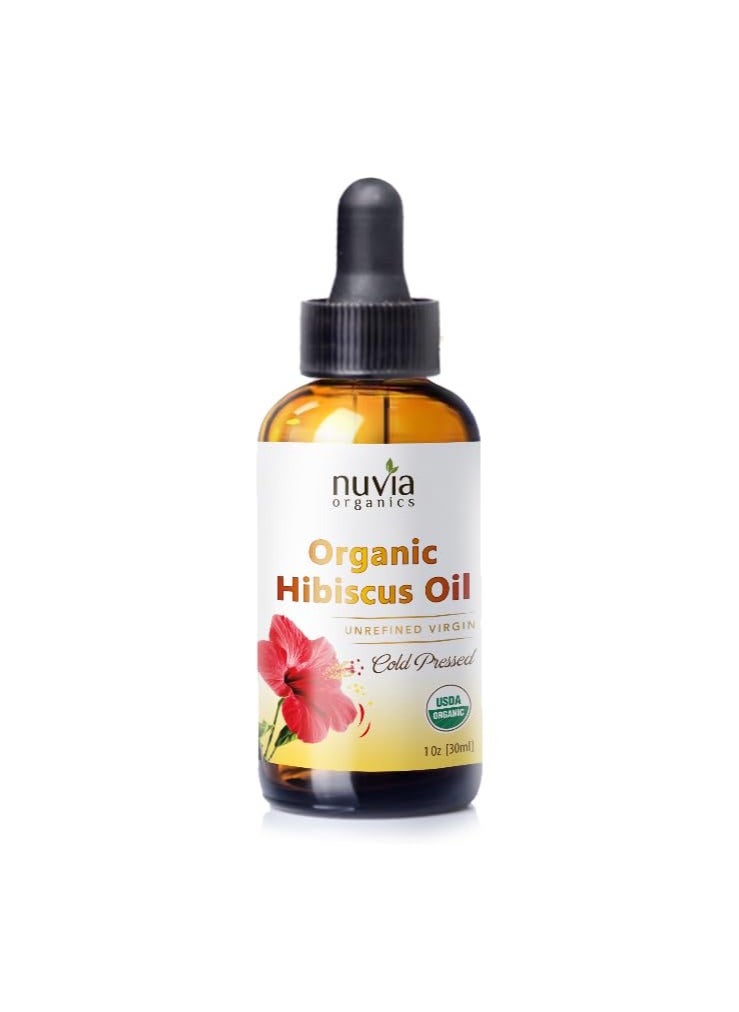 Hibiscus Oil, USDA Certified, Unrefined Virgin, Cold Pressed from Hibiscus Seeds, Use as a Moisturizer, Carrier Oil, DIY Products; 1oz
