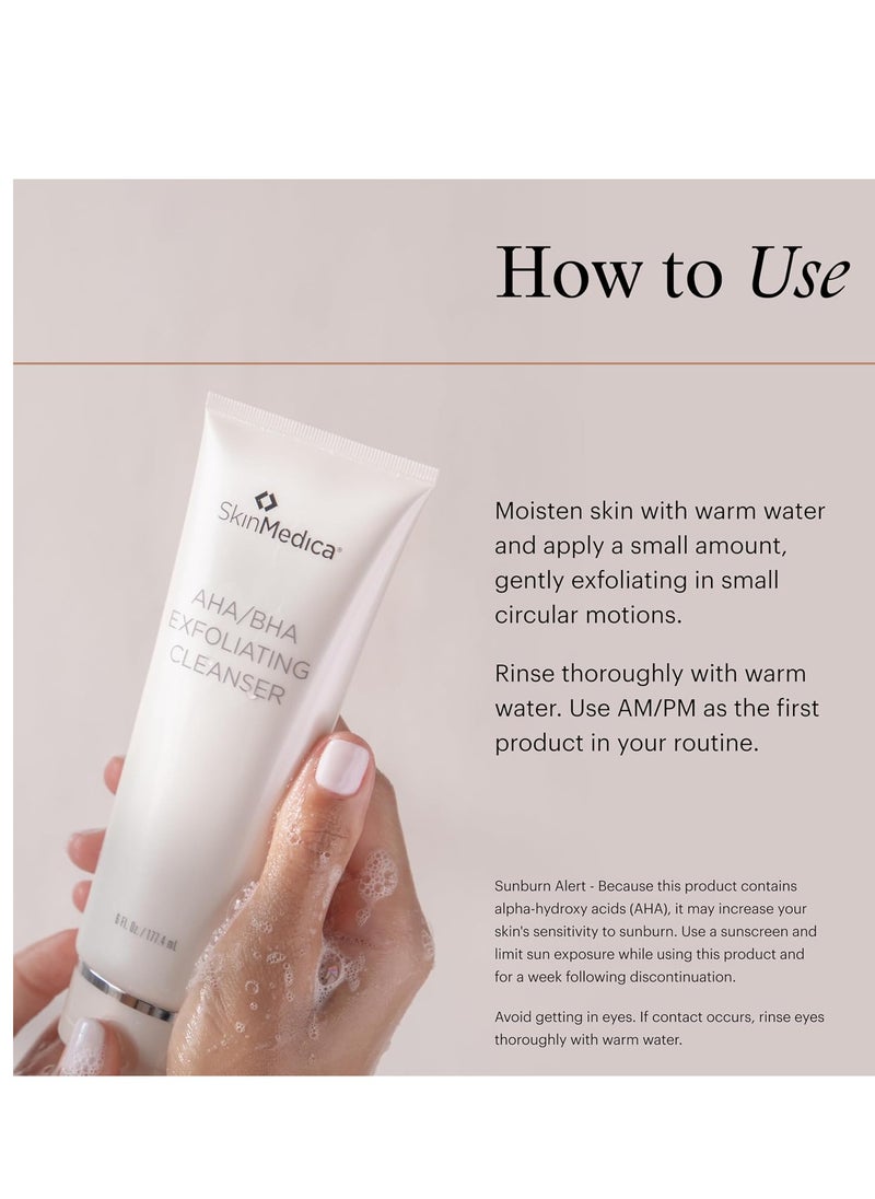 SkinMedica AHA/BHA Exfoliating Cleanser - Gently Scrub Away Dead Skin with Exfoliating Face Wash Cleanser, Improving the Appearance of Skin Tone and Texture, 6 Fl Oz