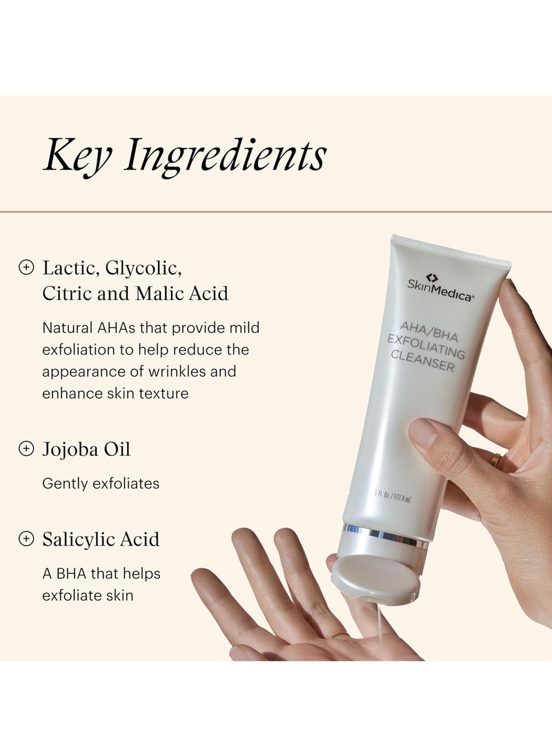 SkinMedica AHA/BHA Exfoliating Cleanser - Gently Scrub Away Dead Skin with Exfoliating Face Wash Cleanser, Improving the Appearance of Skin Tone and Texture, 6 Fl Oz