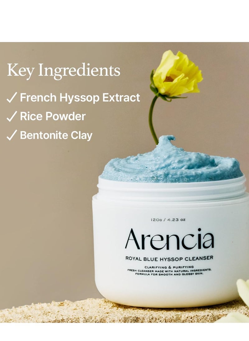Hyssop Brightening & Deep-Cleansing Face Scrub & Exfoliator - All Skin Types, For Sebaceous Filaments & Blackheads (4.23oz)