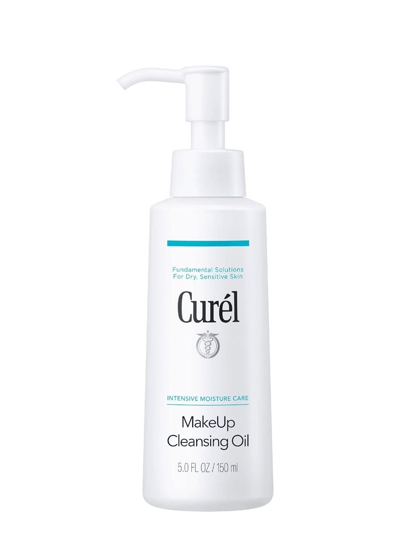 Curel Japanese Skin Care Makeup Cleansing Oil for Face, Oil-Based Makeup Remover for Dry, Sensitive Skin, Fragrance Free Facial Cleansing Oil, 5 Oz