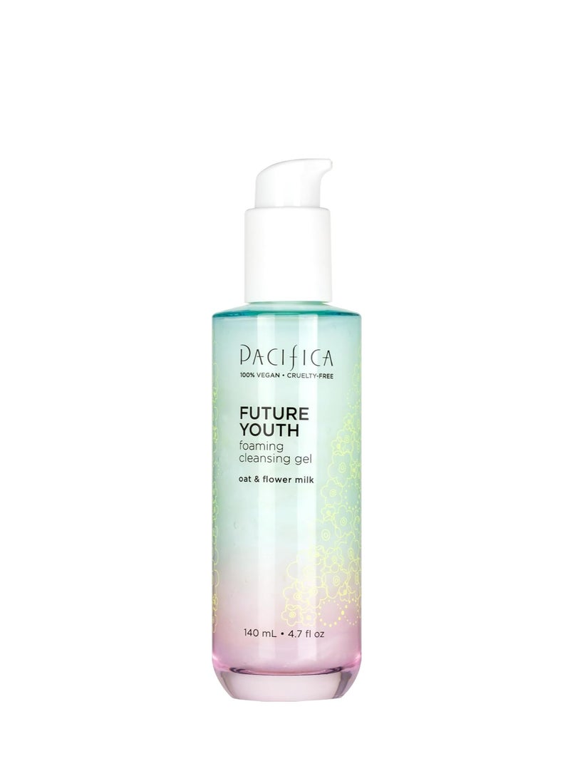 Pacifica Future Youth Foaming Face Wash - Hydrating Anti-Aging Cleansing Gel, Dermatologist Tested Gentle Facial Cleanser, Alcohol-Free Vegan Formula for All Skin Types Clean Beauty Cruelty-Free 4.7oz