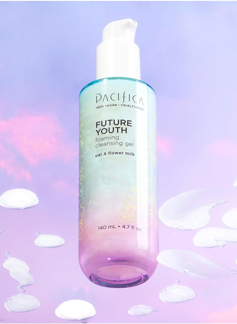 Pacifica Future Youth Foaming Face Wash - Hydrating Anti-Aging Cleansing Gel, Dermatologist Tested Gentle Facial Cleanser, Alcohol-Free Vegan Formula for All Skin Types Clean Beauty Cruelty-Free 4.7oz