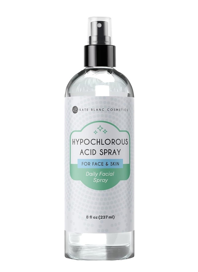 Kate Blanc Cosmetics Hypochlorous Acid Spray for Face and Skin. Gentle Facial Cleanser with .02% HOCl (8oz)