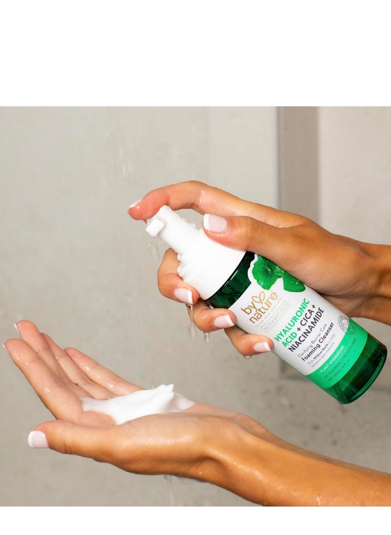 By Nature Foaming Cleanser with Hyaluronic Acid + Cica - Hydrating Face Cleanser For Bright and Fresh Skin - Skincare from New Zealand - 5 fl.oz