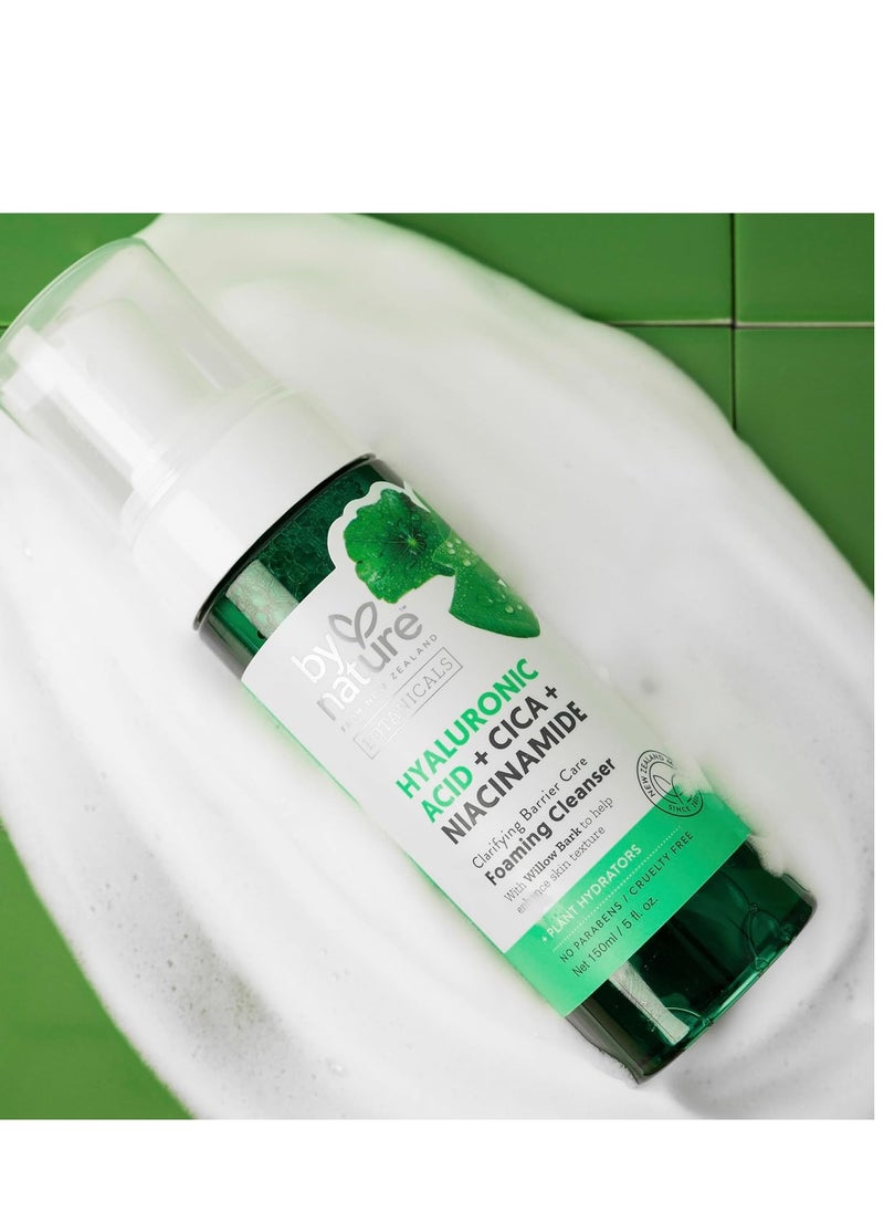 By Nature Foaming Cleanser with Hyaluronic Acid + Cica - Hydrating Face Cleanser For Bright and Fresh Skin - Skincare from New Zealand - 5 fl.oz