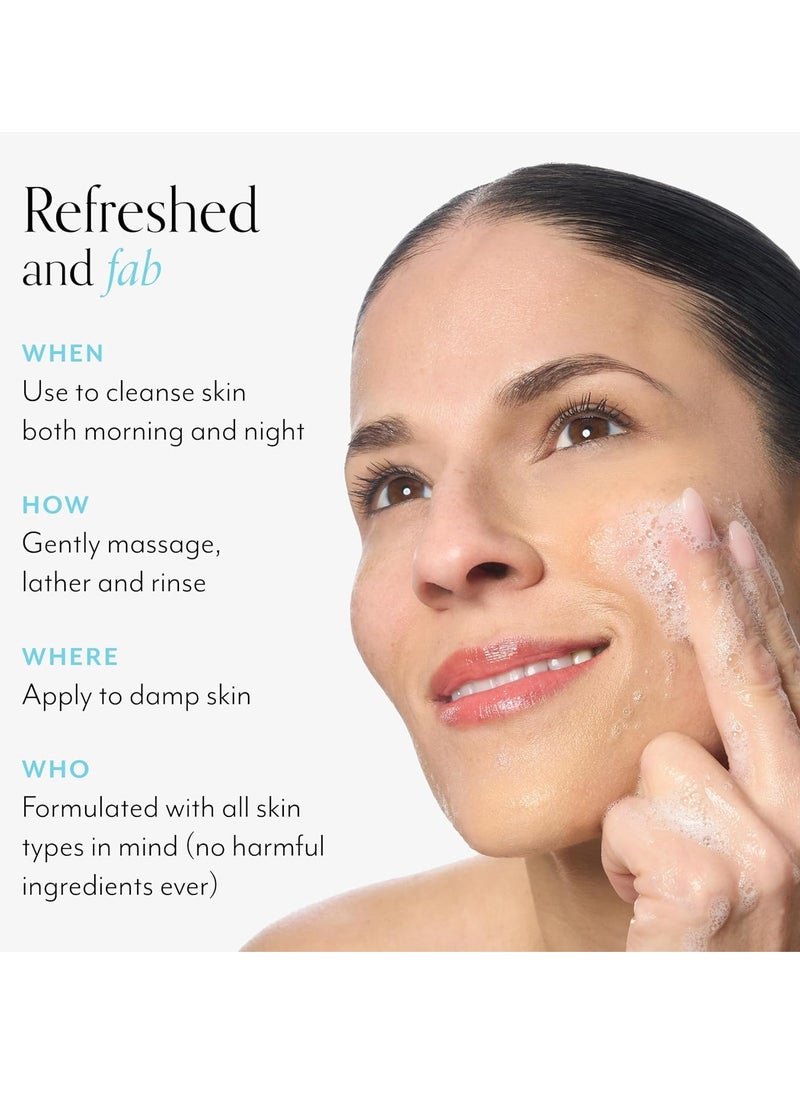 Bliss Bamboo Buffers Fab Foaming Cleanser Pro Size – 2-in-1 Face Wash & Exfoliator – Oil-Free Makeup Remover – 17.2 fl oz