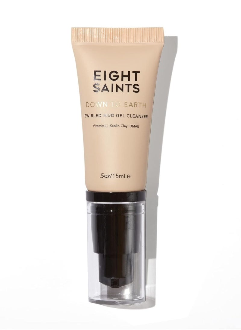 Eight Saints Down To Earth Mud Gel Face Wash, Natural and Organic, Gentle and Effective Daily Anti Aging Facial Cleanser, Makeup Remover, Nourishing and Hydrating Face Cleanser