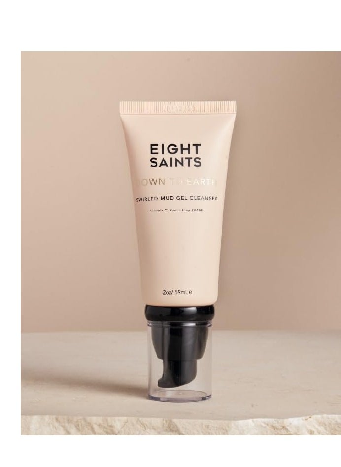 Eight Saints Down To Earth Mud Gel Face Wash, Natural and Organic, Gentle and Effective Daily Anti Aging Facial Cleanser, Makeup Remover, Nourishing and Hydrating Face Cleanser
