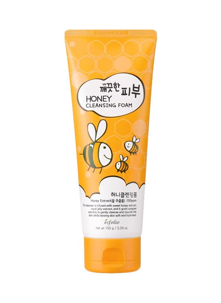 esfolio Honey Cleansing Foam – Hydrating Face Wash Dry & Sensitive Skin – Korean Skincare Cleanser Honey Deep Pore Cleansing, Moisturizing, Nourishing Facial Cleanser Smooth Skin (5.29 OZ-150ML)