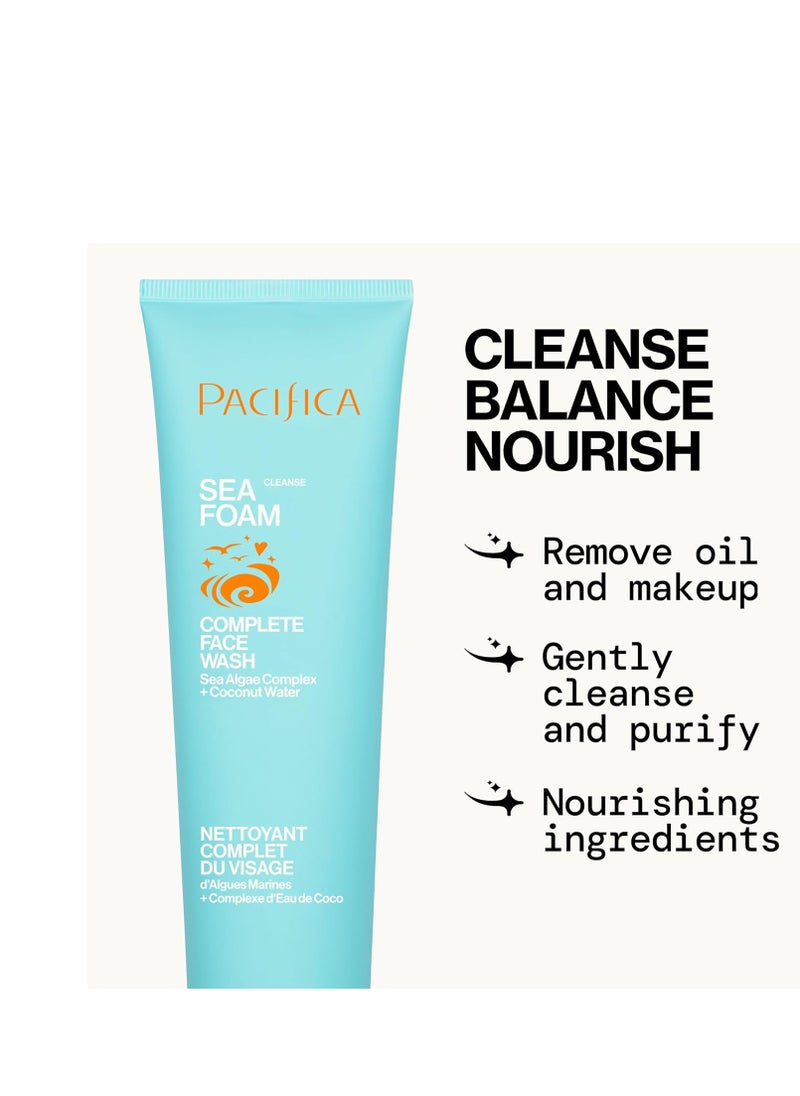 Pacifica Face Wash Set - Preppy Skincare Gift Set Value Kit for Holidays | Brightens, Tones and Deep Cleans |Glow Baby, Kale Detox and Sea Foam | 3 Pack
