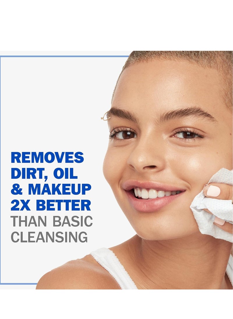 Olay Daily Facials, Deeply Purifying Clean, 5-in-1 Cleansing Wipes with Power of a Makeup Remover, Scrub, Toner, Mask and Cleanser, 66 Count