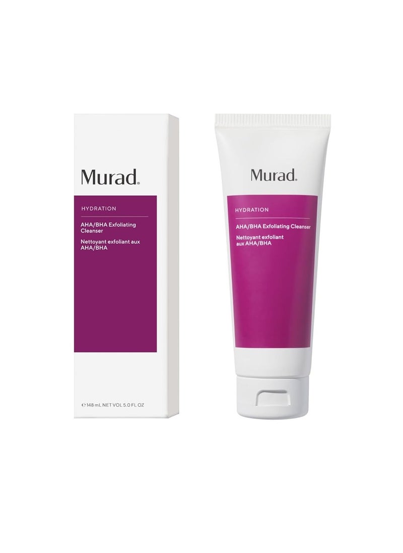 Murad AHA/BHA Exfoliating Cleanser - Hydration Exfoliating & Moisturizing Salicylic, Lactic and Glycolic Acid Face Wash - Creamy Skin Smoothing Treatment Backed by Science