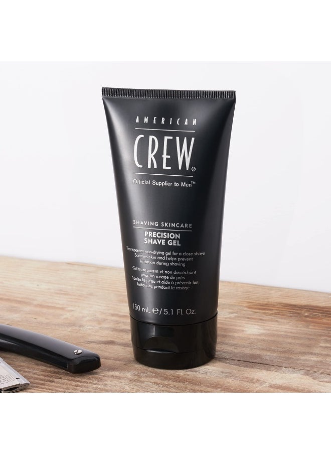 American Crew Shave Gel for Men, Soothes Skin and Prevents Irritation, 5.1 Fl Oz