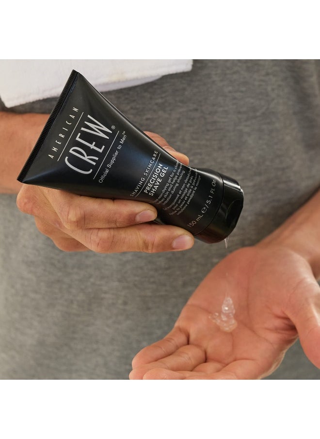 American Crew Shave Gel for Men, Soothes Skin and Prevents Irritation, 5.1 Fl Oz