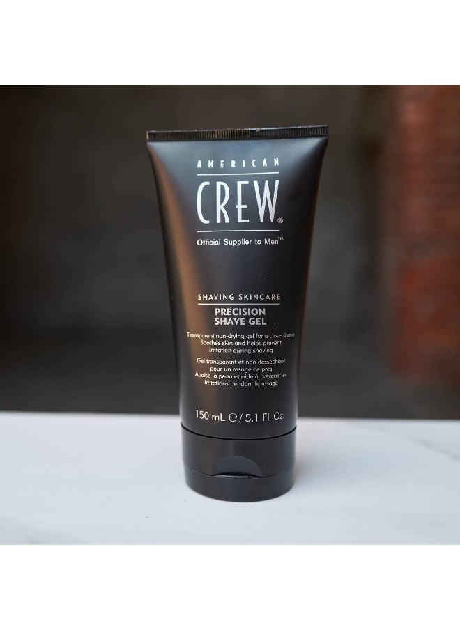 American Crew Shave Gel for Men, Soothes Skin and Prevents Irritation, 5.1 Fl Oz