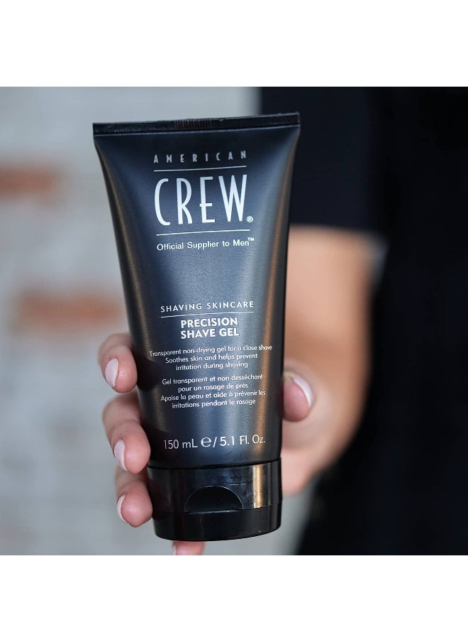 American Crew Shave Gel for Men, Soothes Skin and Prevents Irritation, 5.1 Fl Oz